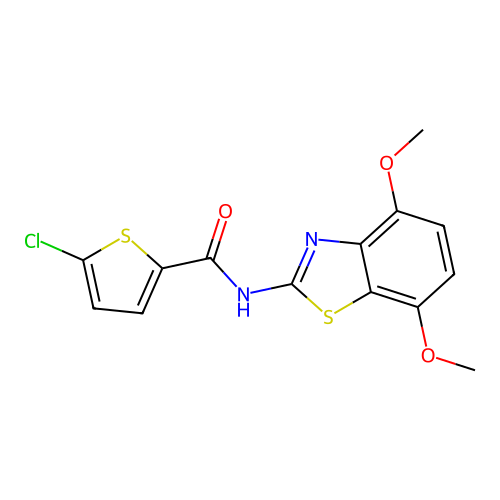 5-chloro-N-(4,7-dimethoxy-1,3-benzothiazol-2-yl)thiophene-2-carboxamide structure