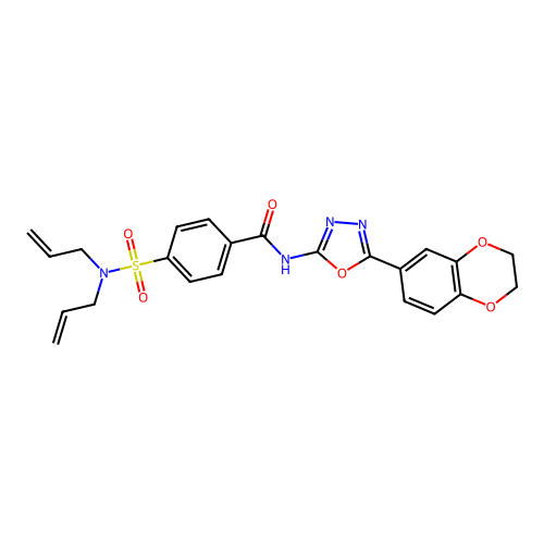 4-(N,N-diallylsulfamoyl)-N-(5-(2,3-dihydrobenzo[b][1,4]dioxin-6-yl)-1,3,4-oxadiazol-2-yl)benzamide structure