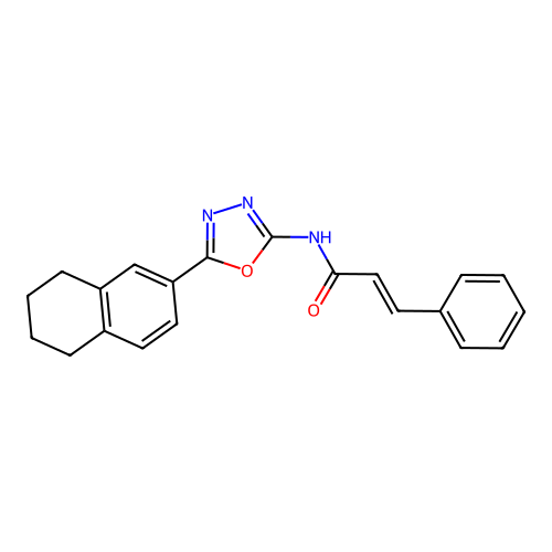 N-(5-(5,6,7,8-tetrahydronaphthalen-2-yl)-1,3,4-oxadiazol-2-yl)cinnamamide structure
