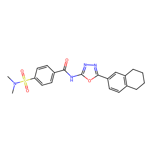 4-(dimethylsulfamoyl)-N-[5-(5,6,7,8-tetrahydronaphthalen-2-yl)-1,3,4-oxadiazol-2-yl]benzamide structure