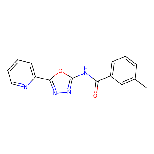 3-methyl-N-(5-pyridin-2-yl-1,3,4-oxadiazol-2-yl)benzamide structure