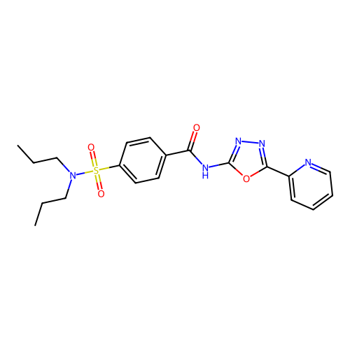 4-(dipropylsulfamoyl)-N-(5-pyridin-2-yl-1,3,4-oxadiazol-2-yl)benzamide structure