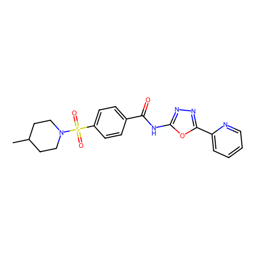 4-(4-methylpiperidin-1-yl)sulfonyl-N-(5-pyridin-2-yl-1,3,4-oxadiazol-2-yl)benzamide structure