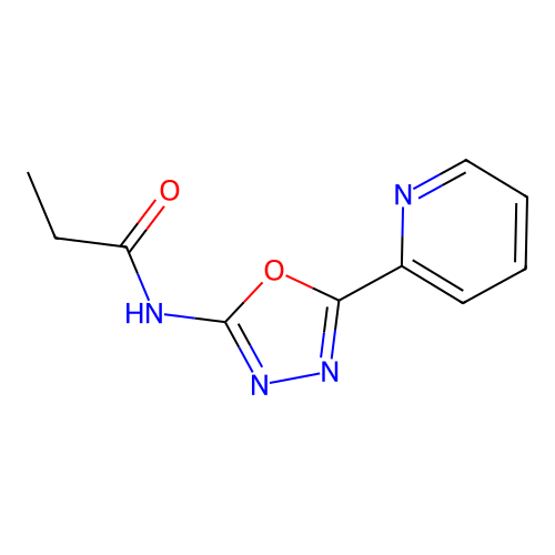 N-(5-(pyridin-2-yl)-1,3,4-oxadiazol-2-yl)propionamide structure