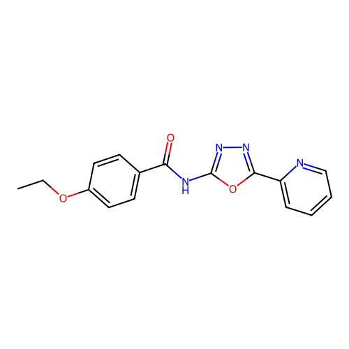 4-ethoxy-N-(5-(pyridin-2-yl)-1,3,4-oxadiazol-2-yl)benzamide structure