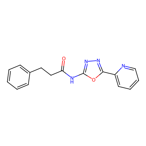 3-phenyl-N-[5-(pyridin-2-yl)-1,3,4-oxadiazol-2-yl]propanamide structure