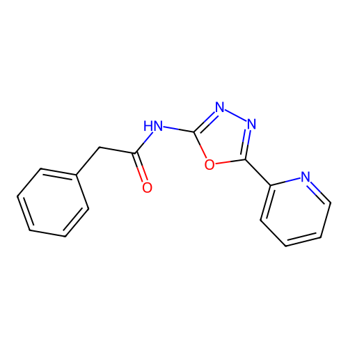 2-phenyl-N-[5-(pyridin-2-yl)-1,3,4-oxadiazol-2-yl]acetamide structure