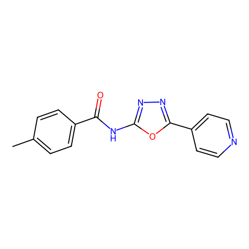 4-Methyl-N-[5-(pyridin-4-YL)-1,3,4-oxadiazol-2-YL]benzamide structure
