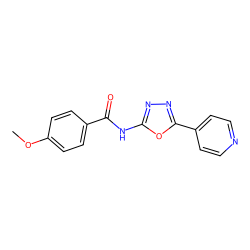 4-methoxy-N-[5-(pyridin-4-yl)-1,3,4-oxadiazol-2-yl]benzamide structure