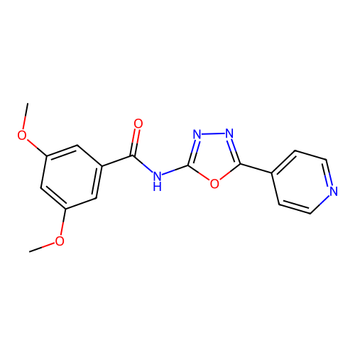 3,5-dimethoxy-N-(5-(pyridin-4-yl)-1,3,4-oxadiazol-2-yl)benzamide structure
