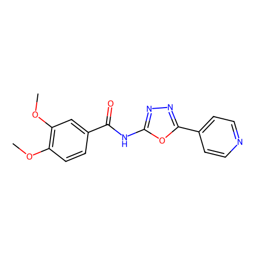3,4-dimethoxy-N-(5-(pyridin-4-yl)-1,3,4-oxadiazol-2-yl)benzamide structure