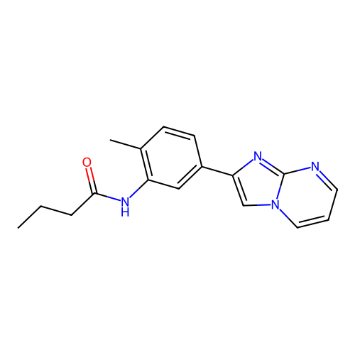 N-(5-imidazo[1,2-a]pyrimidin-2-yl-2-methylphenyl)butanamide structure