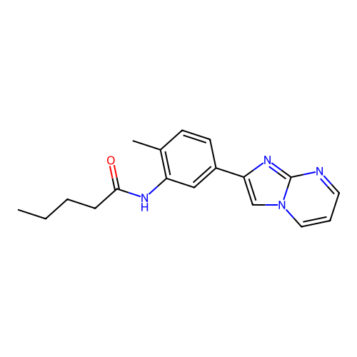 N-(5-{imidazo[1,2-a]pyrimidin-2-yl}-2-methylphenyl)pentanamide structure