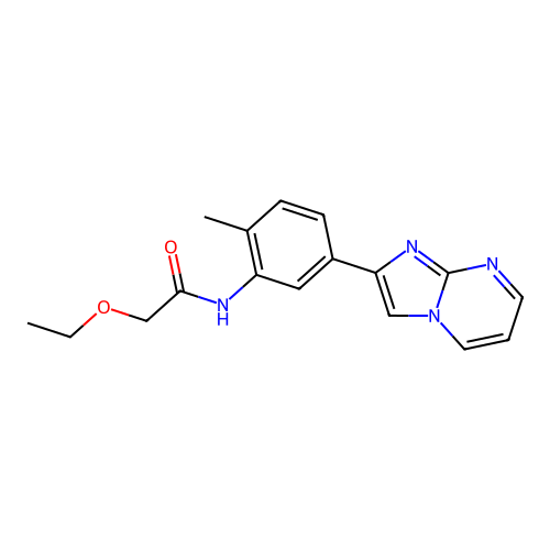 2-ethoxy-N-(5-imidazo[1,2-a]pyrimidin-2-yl-2-methylphenyl)acetamide structure