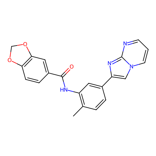 N-(5-(imidazo[1,2-a]pyrimidin-2-yl)-2-methylphenyl)benzo[d][1,3]dioxole-5-carboxamide structure