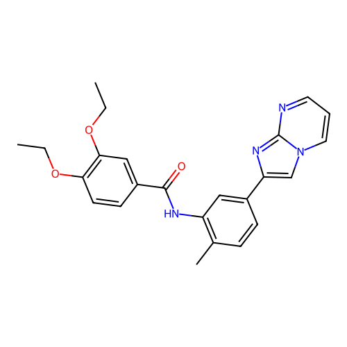 3,4-diethoxy-N-(5-(imidazo[1,2-a]pyrimidin-2-yl)-2-methylphenyl)benzamide structure