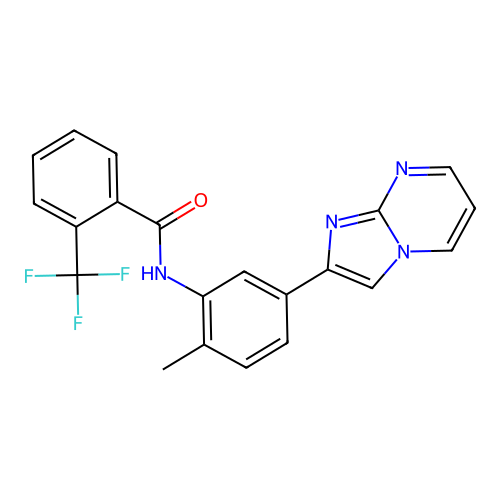 N-(5-imidazo[1,2-a]pyrimidin-2-yl-2-methylphenyl)-2-(trifluoromethyl)benzamide structure