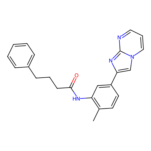 N-(5-(imidazo[1,2-a]pyrimidin-2-yl)-2-methylphenyl)-4-phenylbutanamide structure