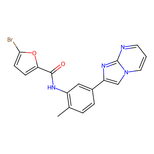 5-bromo-N-(5-imidazo[1,2-a]pyrimidin-2-yl-2-methylphenyl)-2-furamide structure
