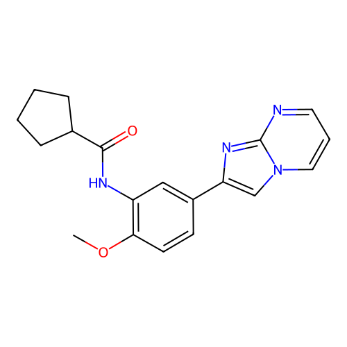 N-(5-imidazo[1,2-a]pyrimidin-2-yl-2-methoxyphenyl)cyclopentanecarboxamide structure