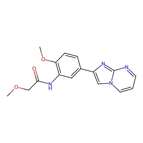 N-(5-imidazo[1,2-a]pyrimidin-2-yl-2-methoxyphenyl)-2-methoxyacetamide structure