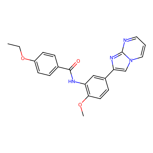 4-ethoxy-N-(5-{imidazo[1,2-a]pyrimidin-2-yl}-2-methoxyphenyl)benzamide structure