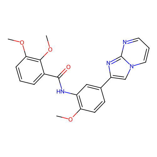 N-(5-imidazo[1,2-a]pyrimidin-2-yl-2-methoxyphenyl)-2,3-dimethoxybenzamide structure