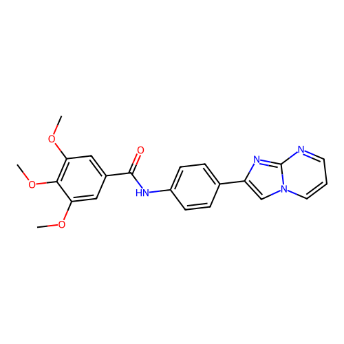 N-(4-(imidazo[1,2-a]pyrimidin-2-yl)phenyl)-3,4,5-trimethoxybenzamide structure