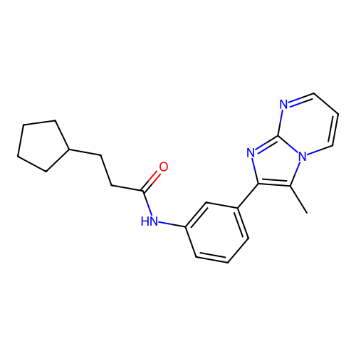 3-cyclopentyl-N-(3-(3-methylimidazo[1,2-a]pyrimidin-2-yl)phenyl)propanamide structure