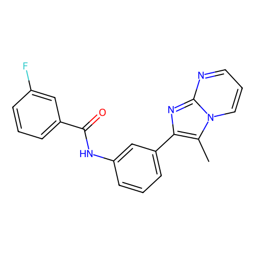 3-fluoro-N-(3-(3-methylimidazo[1,2-a]pyrimidin-2-yl)phenyl)benzamide structure