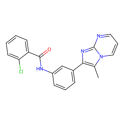 2-chloro-N-(3-(3-methylimidazo[1,2-a]pyrimidin-2-yl)phenyl)benzamide structure