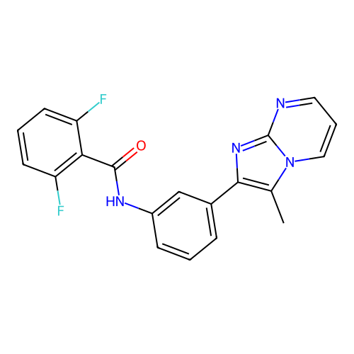 2,6-difluoro-N-(3-{3-methylimidazo[1,2-a]pyrimidin-2-yl}phenyl)benzamide structure