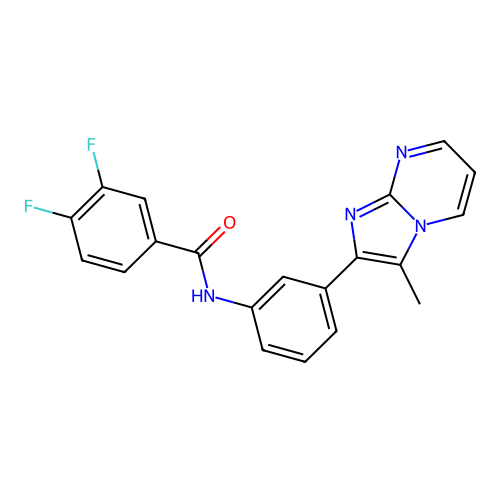 3,4-difluoro-N-[3-(3-methylimidazo[1,2-a]pyrimidin-2-yl)phenyl]benzamide structure