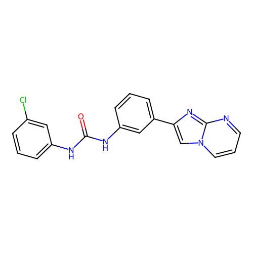 1-(3-Chlorophenyl)-3-(3-{imidazo[1,2-a]pyrimidin-2-yl}phenyl)urea structure