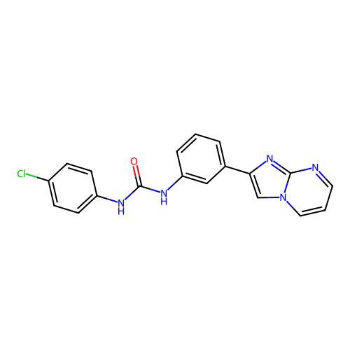 1-(4-Chlorophenyl)-3-(3-{imidazo[1,2-a]pyrimidin-2-yl}phenyl)urea structure