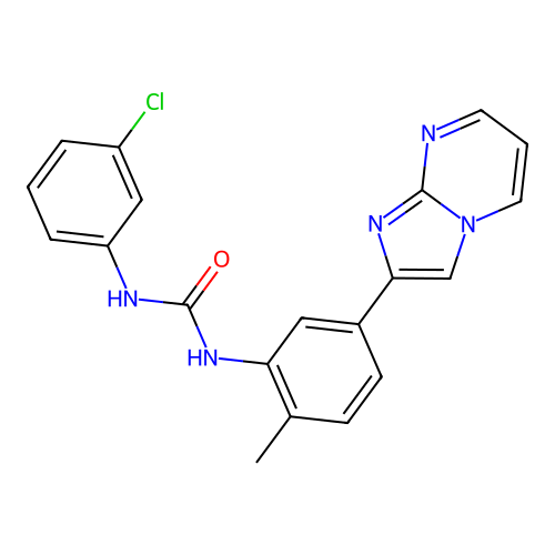 1-(3-Chlorophenyl)-3-(5-(imidazo[1,2-a]pyrimidin-2-yl)-2-methylphenyl)urea structure