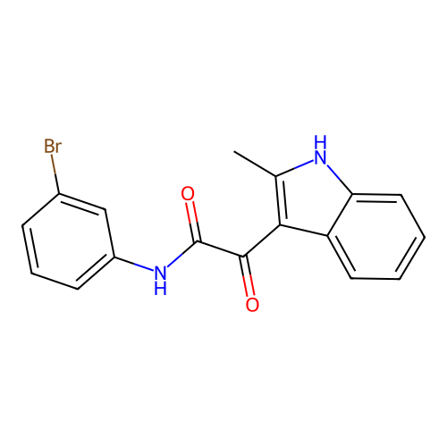 N-(3-bromophenyl)-2-(2-methyl-1H-indol-3-yl)-2-oxoacetamide structure