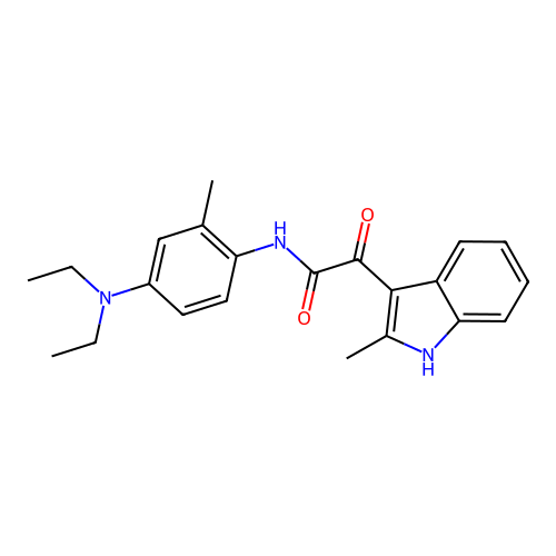 N-[4-(diethylamino)-2-methylphenyl]-2-(2-methyl-1H-indol-3-yl)-2-oxoacetamide structure
