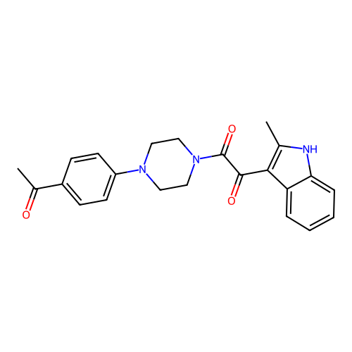 1-[4-(4-acetylphenyl)piperazin-1-yl]-2-(2-methyl-1H-indol-3-yl)ethane-1,2-dione structure