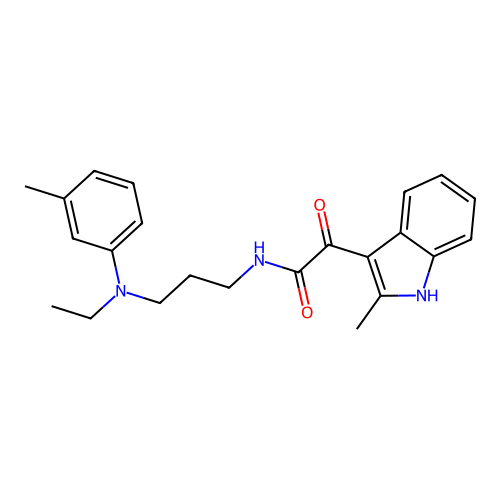 N-(3-(ethyl(m-tolyl)amino)propyl)-2-(2-methyl-1H-indol-3-yl)-2-oxoacetamide structure