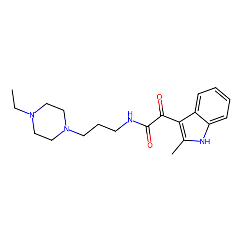 N-[3-(4-ethylpiperazin-1-yl)propyl]-2-(2-methyl-1H-indol-3-yl)-2-oxoacetamide structure