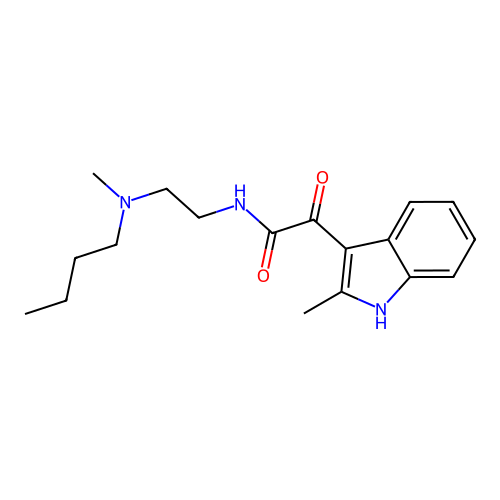 N-(2-(butyl(methyl)amino)ethyl)-2-(2-methyl-1H-indol-3-yl)-2-oxoacetamide structure