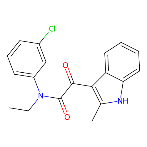 N-(3-chlorophenyl)-N-ethyl-2-(2-methyl-1H-indol-3-yl)-2-oxoacetamide structure