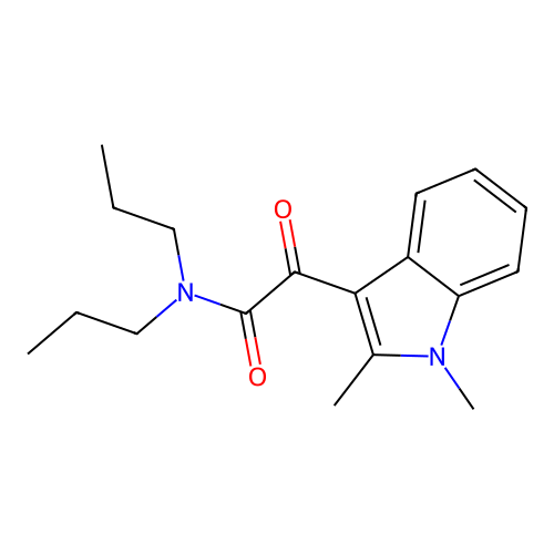 2-(1,2-dimethyl-1H-indol-3-yl)-2-oxo-N,N-dipropylacetamide structure