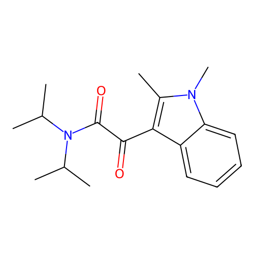 2-(1,2-dimethyl-1H-indol-3-yl)-N,N-diisopropyl-2-oxoacetamide structure