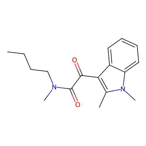 N-butyl-2-(1,2-dimethyl-1H-indol-3-yl)-N-methyl-2-oxoacetamide structure
