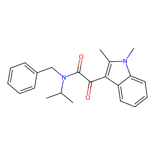 N-benzyl-2-(1,2-dimethyl-1H-indol-3-yl)-N-isopropyl-2-oxoacetamide structure