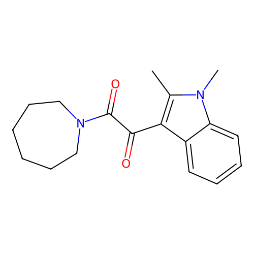 1-(azepan-1-yl)-2-(1,2-dimethyl-1H-indol-3-yl)ethane-1,2-dione structure
