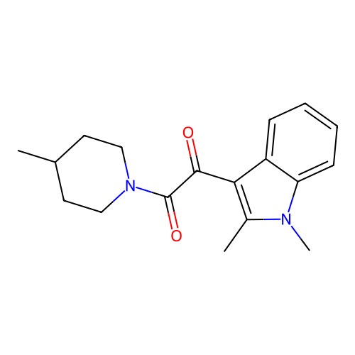 1-(1,2-dimethyl-1H-indol-3-yl)-2-(4-methylpiperidin-1-yl)ethane-1,2-dione structure