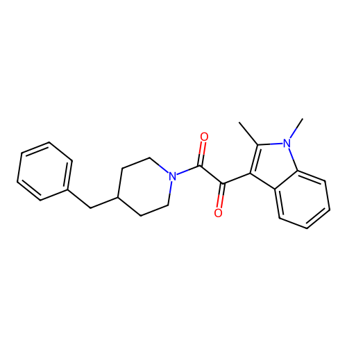 1-(4-benzylpiperidin-1-yl)-2-(1,2-dimethyl-1H-indol-3-yl)ethane-1,2-dione structure